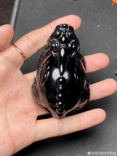 黑青貔貅手把件